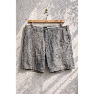 Bruno Washable Linen Shorts Mens 36 Gray Classic Fit Cotton Blend Summer